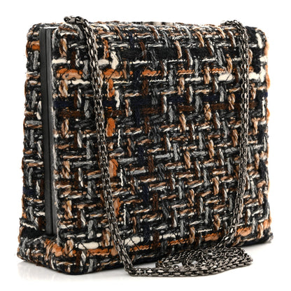 Tweed Kisslock Minaudiere Black Multicolor