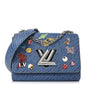 Epi Pins Twist Shoulder Bag MM Denim Light