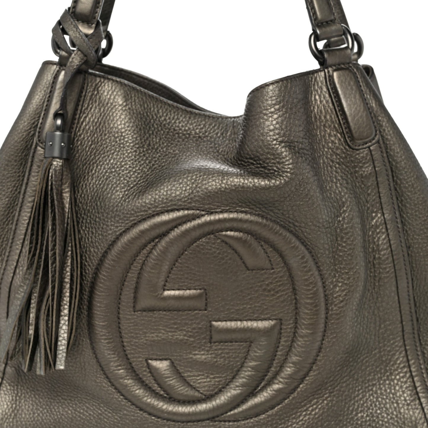 Metallic Cellarius Calfskin Medium Soho Shoulder Bag Sasso
