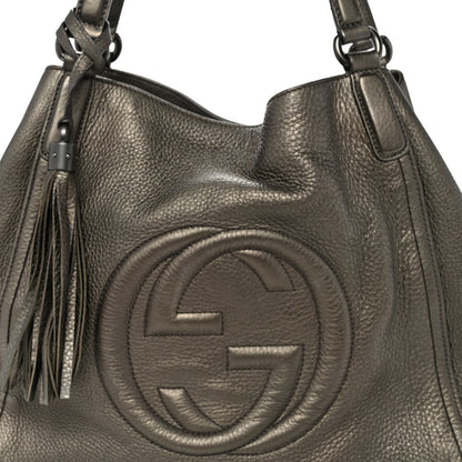 Metallic Cellarius Calfskin Medium Soho Shoulder Bag Sasso