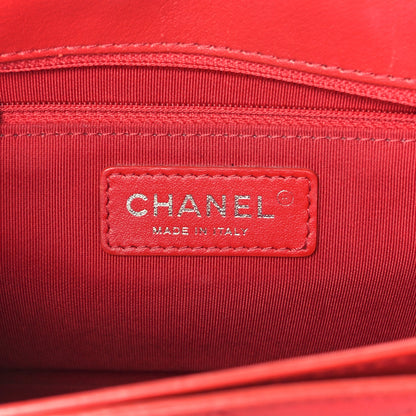 Caviar Quilted Small CC Box Top Flap Red