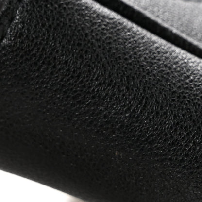 Sakai Be Green Calfskin Diagonal Stitched Mini Blondie Vertical Shoulder Bag Black