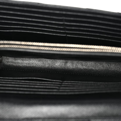 Grain De Poudre Matelasse Chevron Monogram Chain Wallet  Black