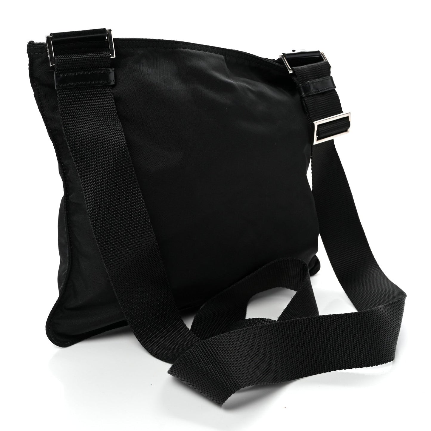 Nylon Vela Flat Messenger Bag Black