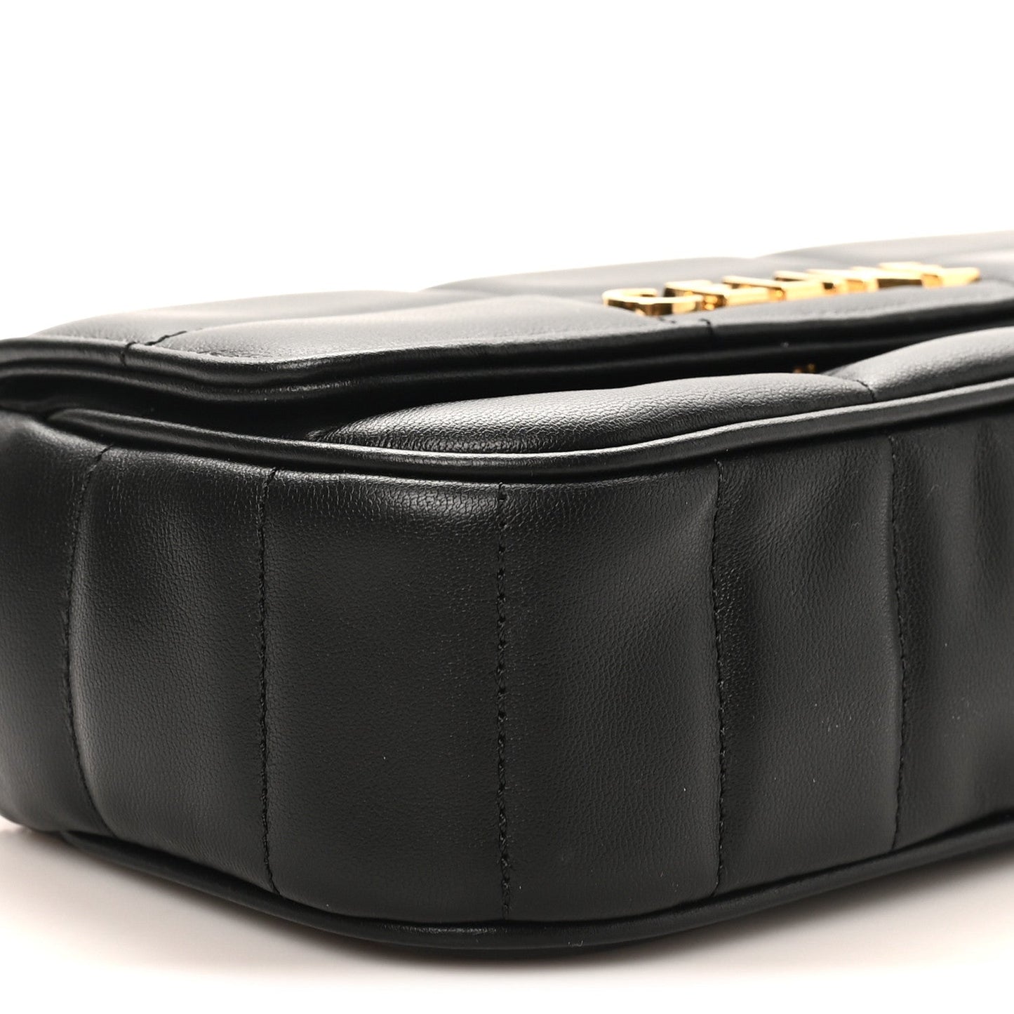 Goatskin Matelasse Mini Chain Shoulder Bag  Black