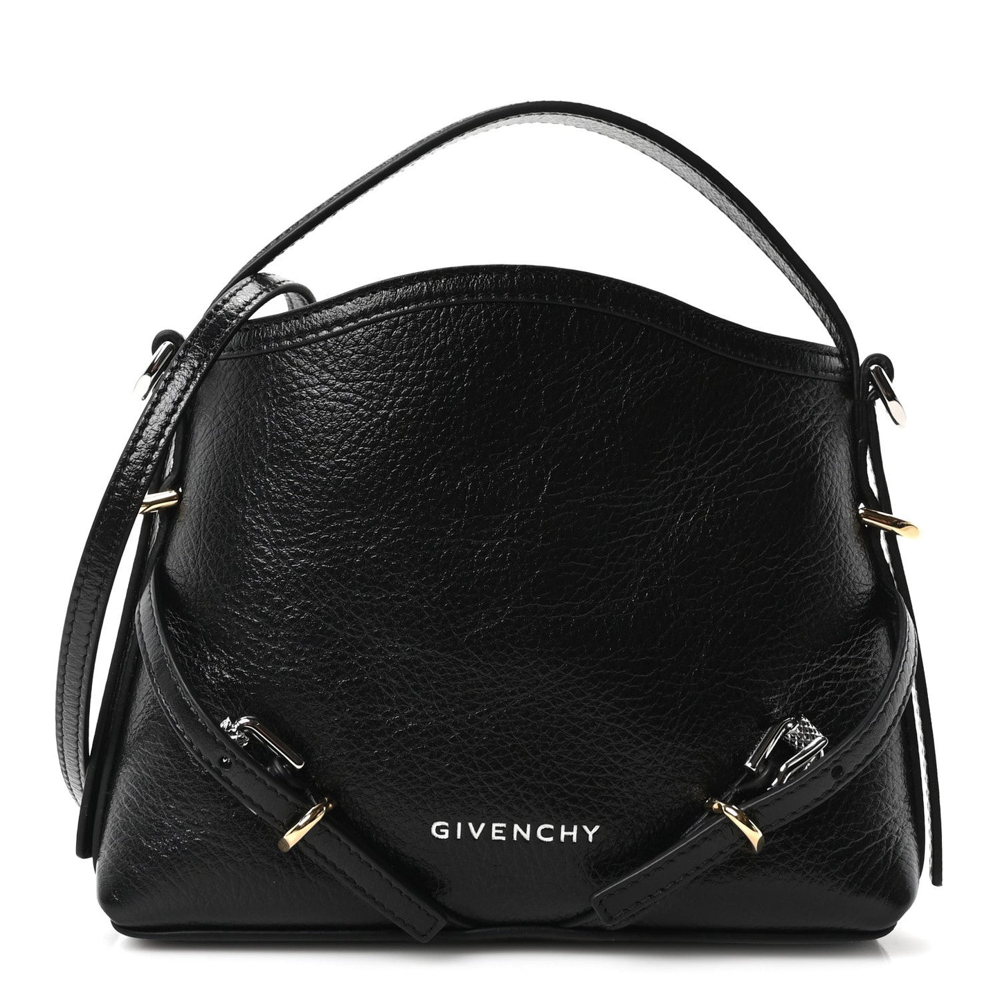 Tumbled Calfskin Nano Voyou Bag Black
