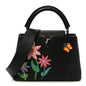 LV X YK Taurillon Inlaid Kusama Flowers Capucines BB Black