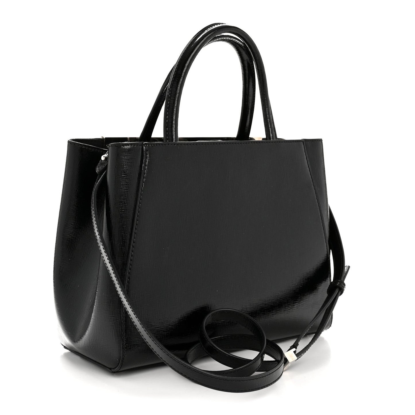 Patent Vitello Elite Petite 2Jours Tote Black