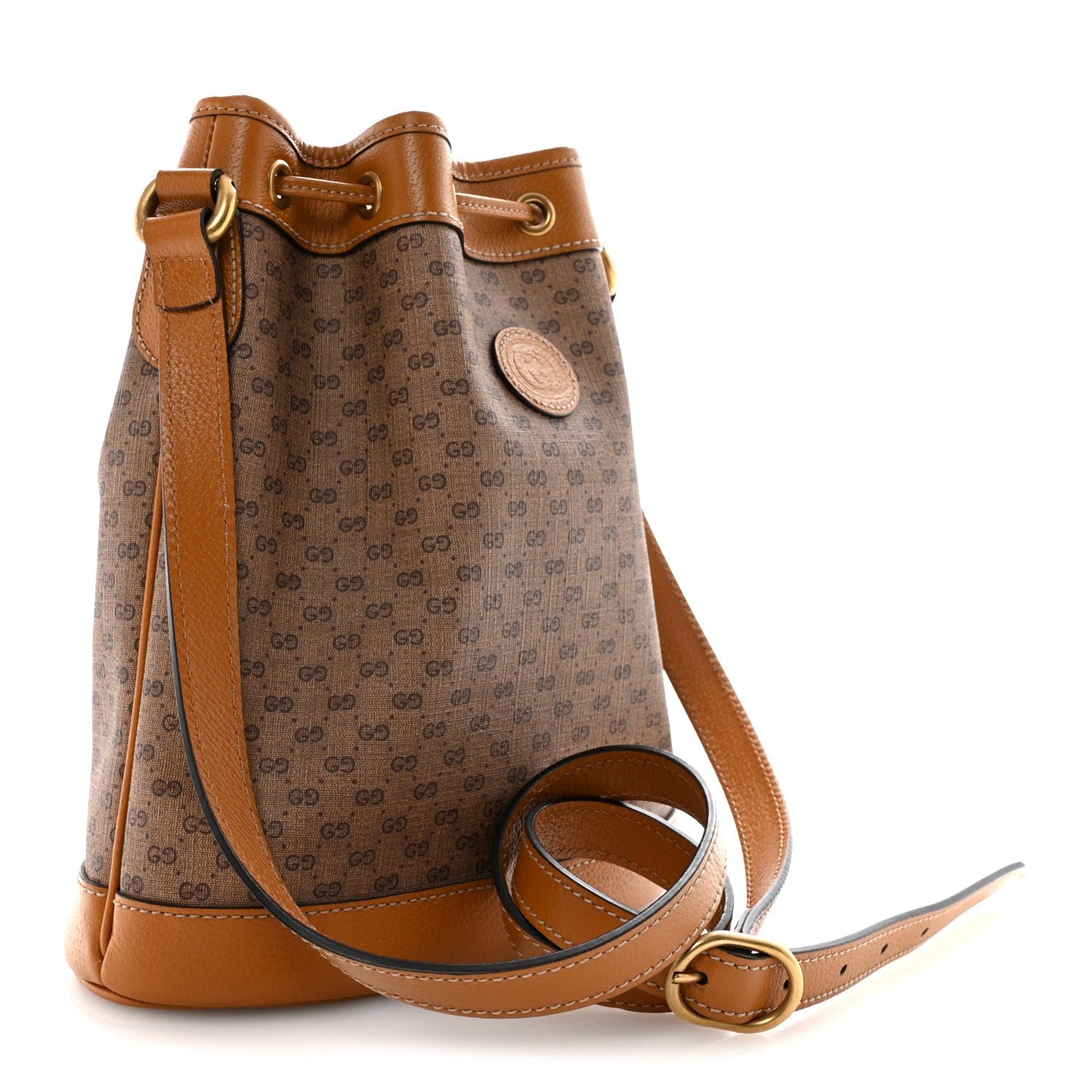 X DISNEY Mini Vintage GG Supreme Monogram Bucket Bag Beige Vintage Sun Oil