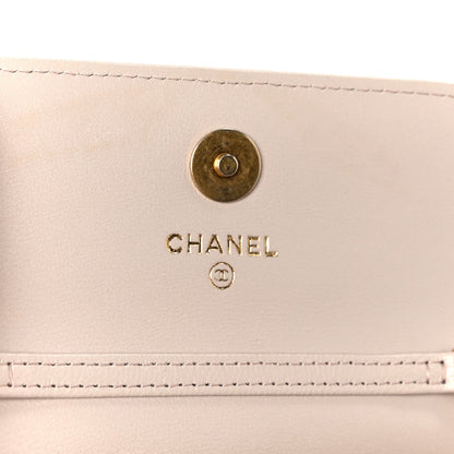 Lambskin Quilted Pearl Crush Clutch With Chain Light Purple