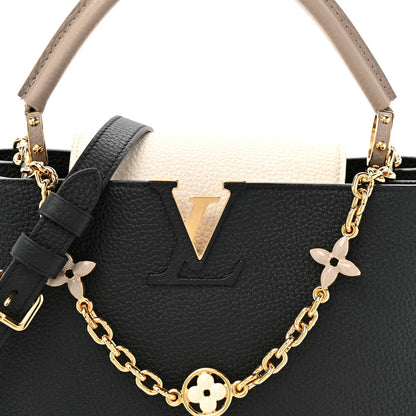 Taurillon Flower Chain Capucines MM  Black Galet Gray Pearly Cream