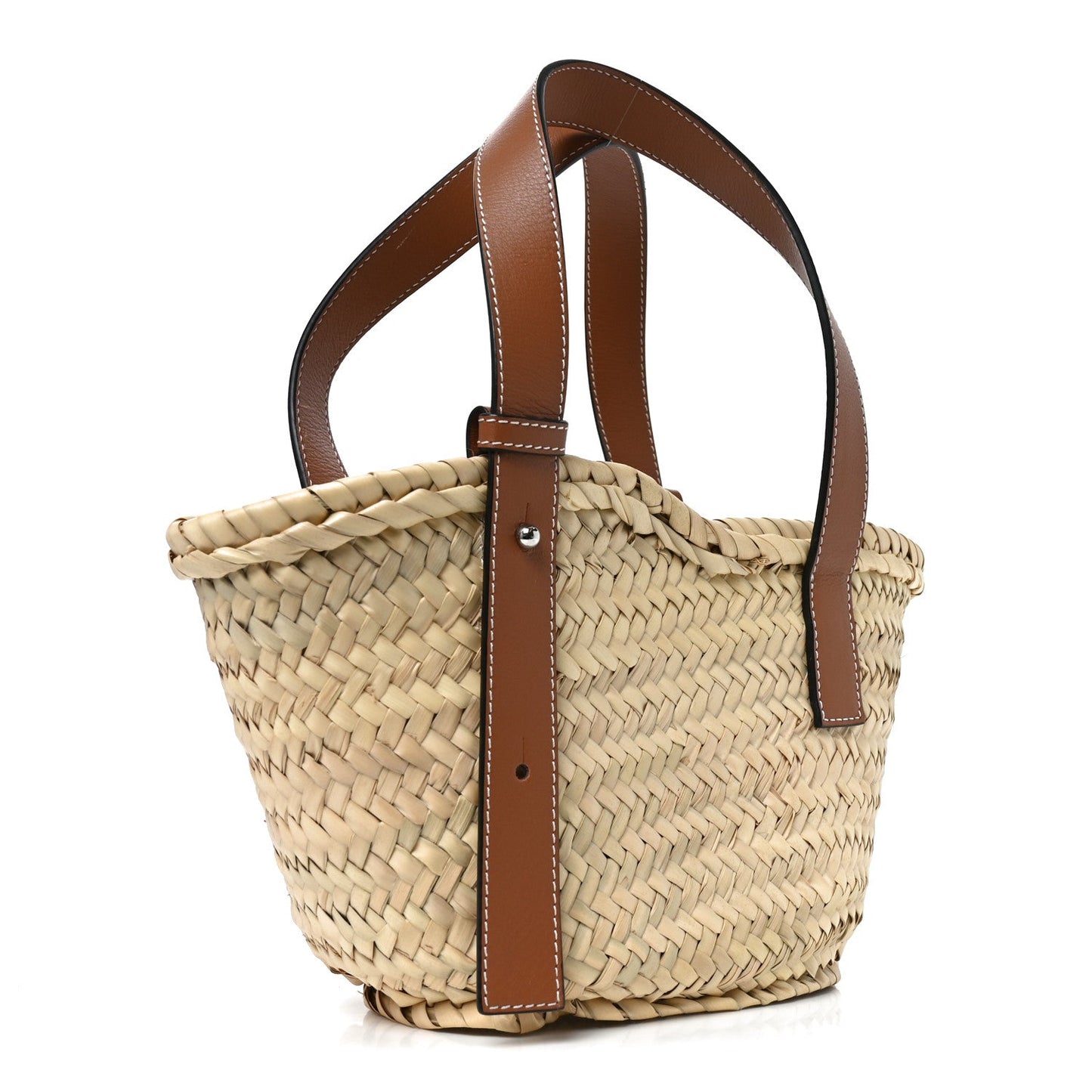 Raffia Small Basket Tote Bag Natural Tan