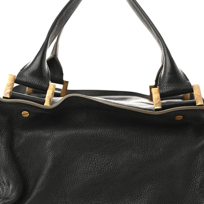 Goatskin Large Dalston Satchel Black