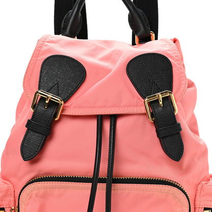 Nylon Medium Rucksack Backpack Bright Coral Pink