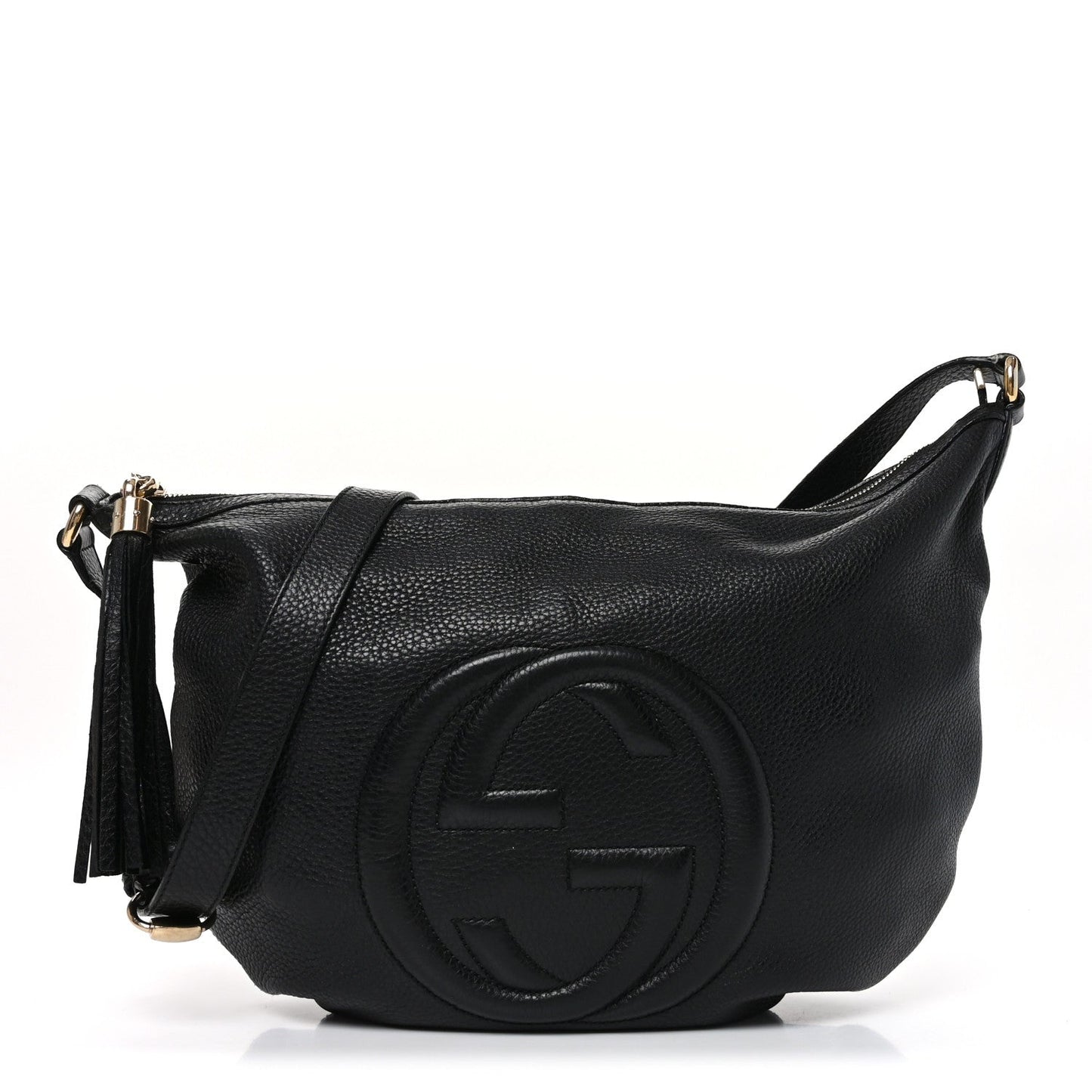 Pebbled Calfskin Medium Soho Hobo Black