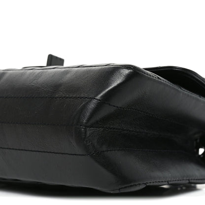 Aged Calfskin Chevron Quilted 2.55 Reissue Mini Flap So Black