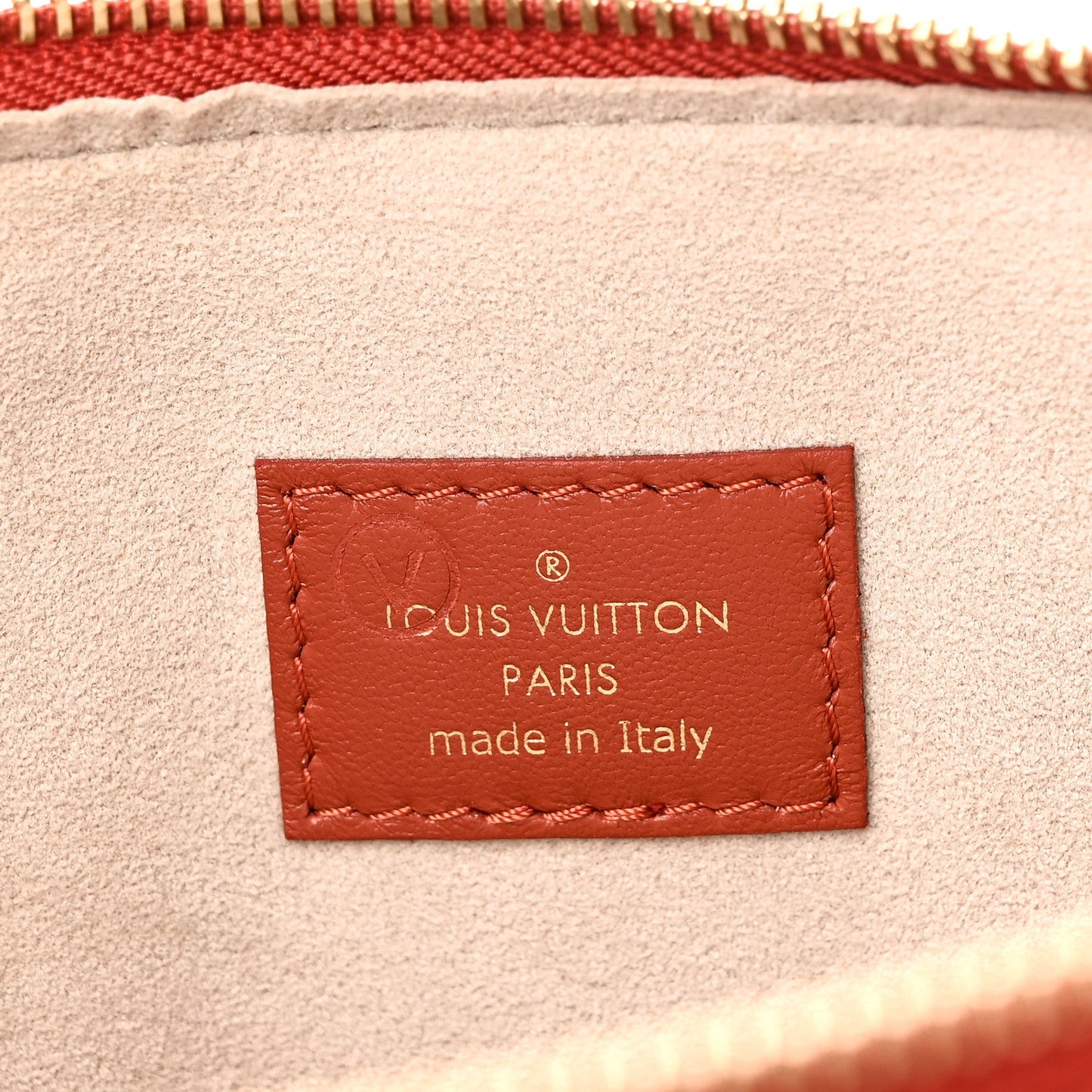 Lambskin Embossed Monogram Coussin PM Terracotta Brown