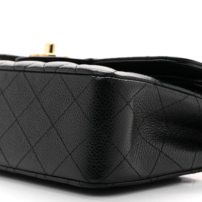 Caviar Quilted Small Double Flap Black