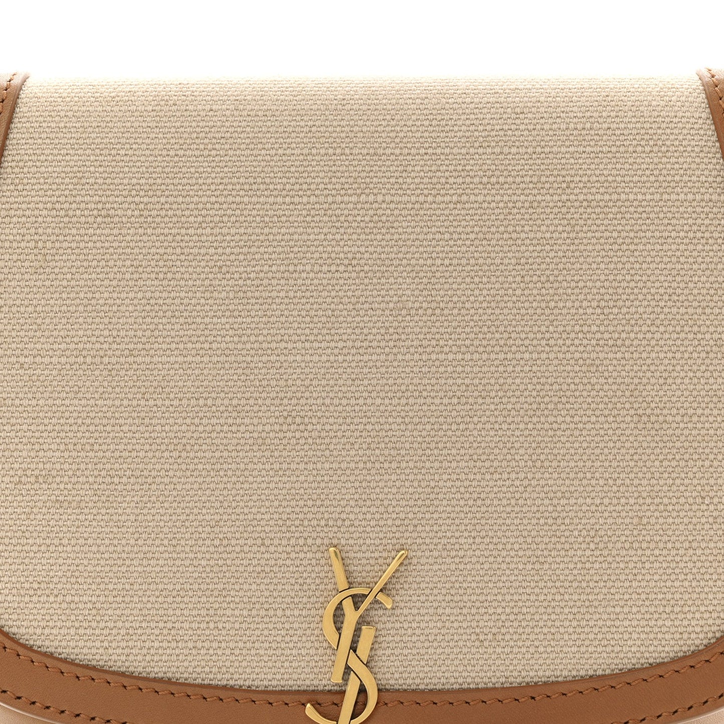 Canvas Calfskin Mini Voltaire Top Handle Bag Natural Tan