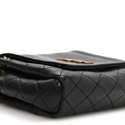 Lambskin Quilted Monogram Mini Nolita Black