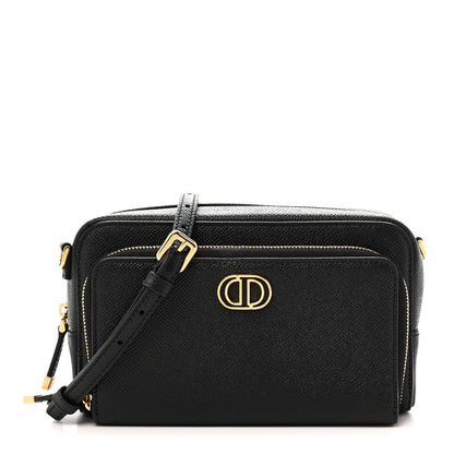 Grained Calfskin Caro Double Pouch Black