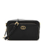 Grained Calfskin Caro Double Pouch Black