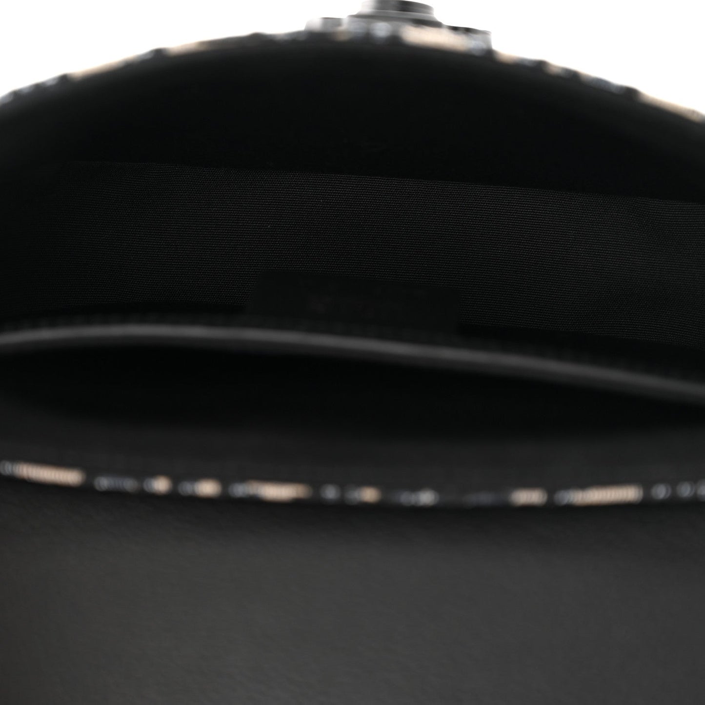 Grained Calfskin Oblique Mini Saddle Messenger Bag With Flap Beige Black