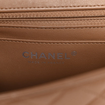 Lambskin Quilted Mini Rectangular Flap Beige