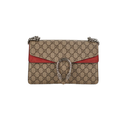Gucci Medium Dionysus GG Supreme SHoulder Bag Red