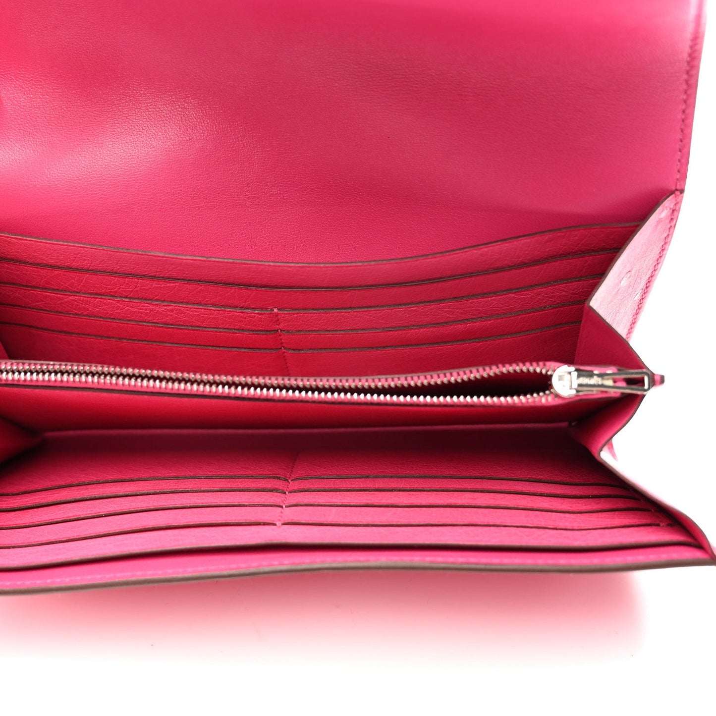 Ostrich Constance Long Wallet Rose Tyrien