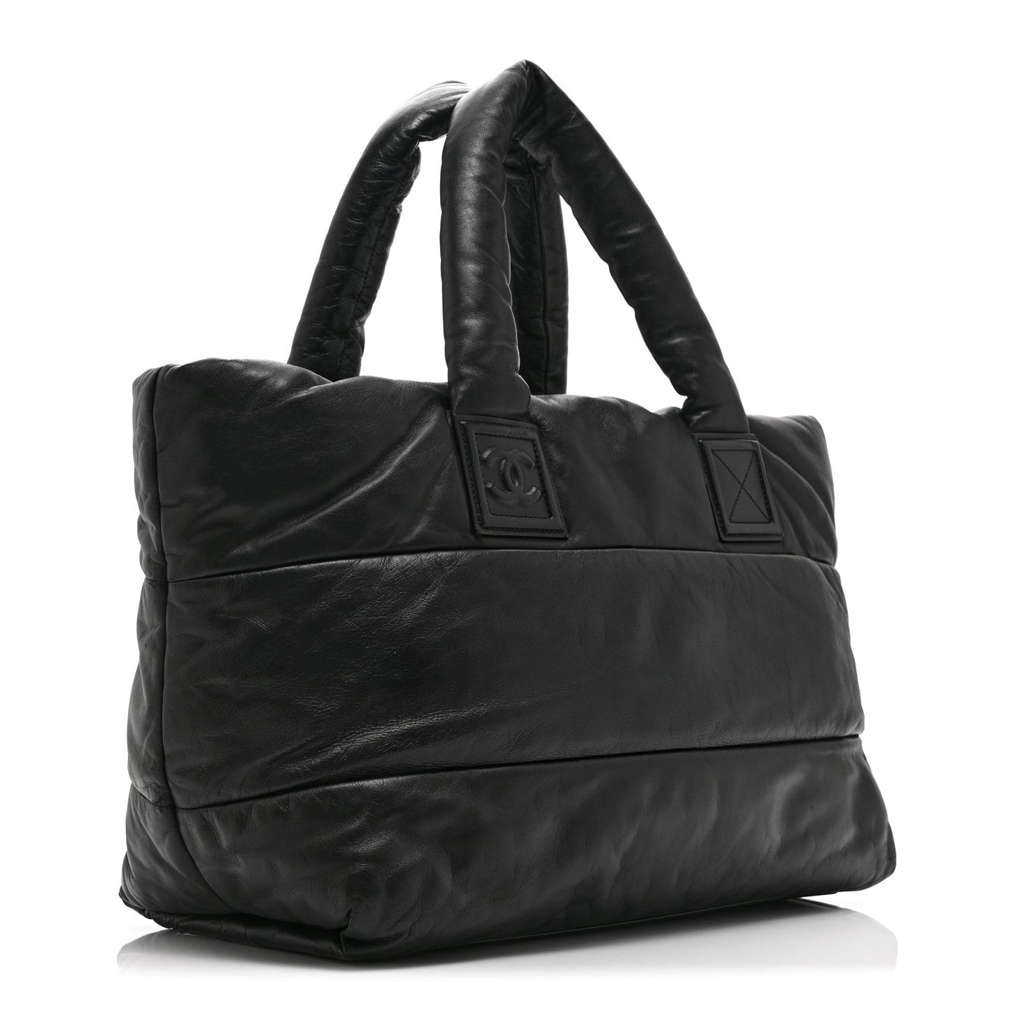 Lambskin Quilted Medium Coco Cocoon Reversible Tote Black