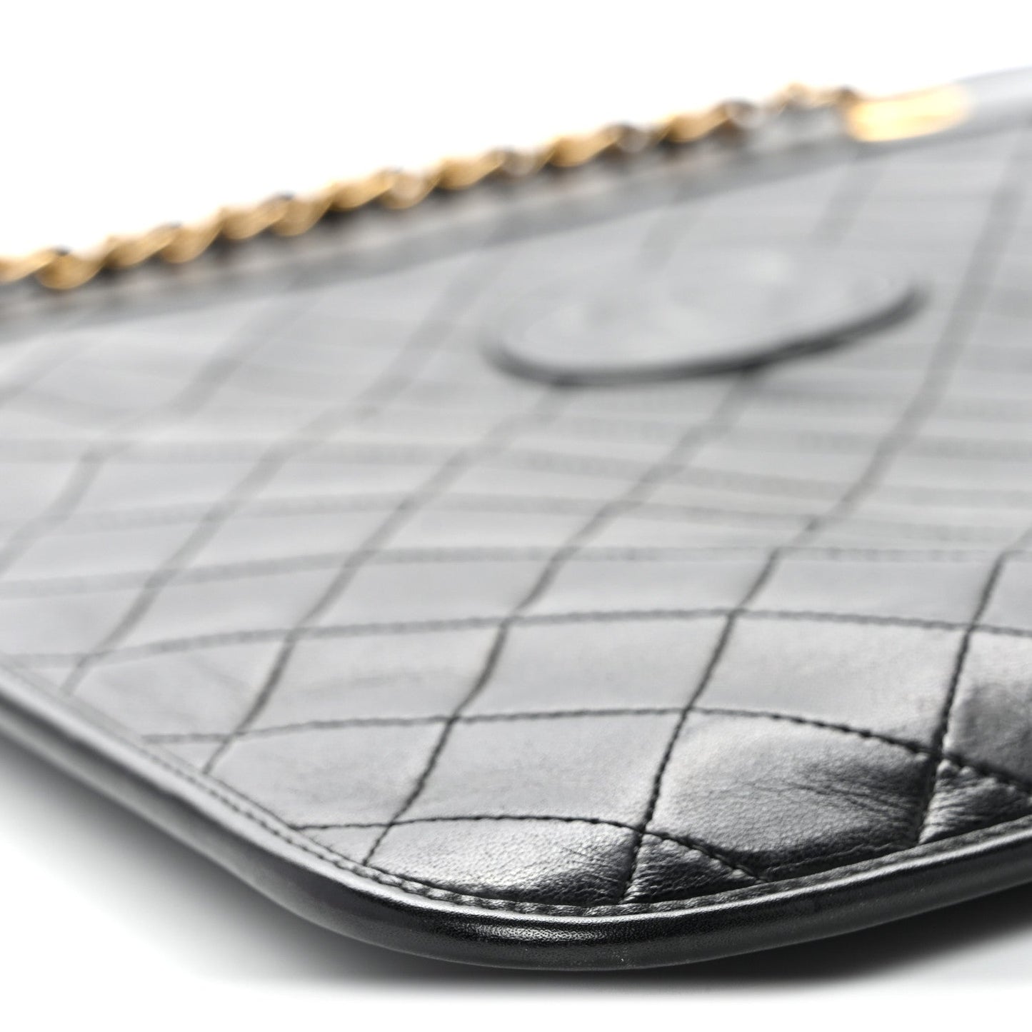 Lambskin Quilted CC Shoulder Bag Black