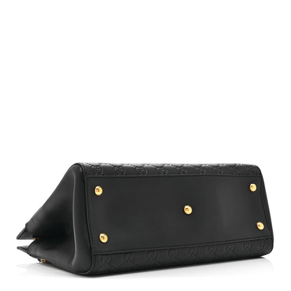 Guccissima Signature Medium Shoulder Tote Bag Black