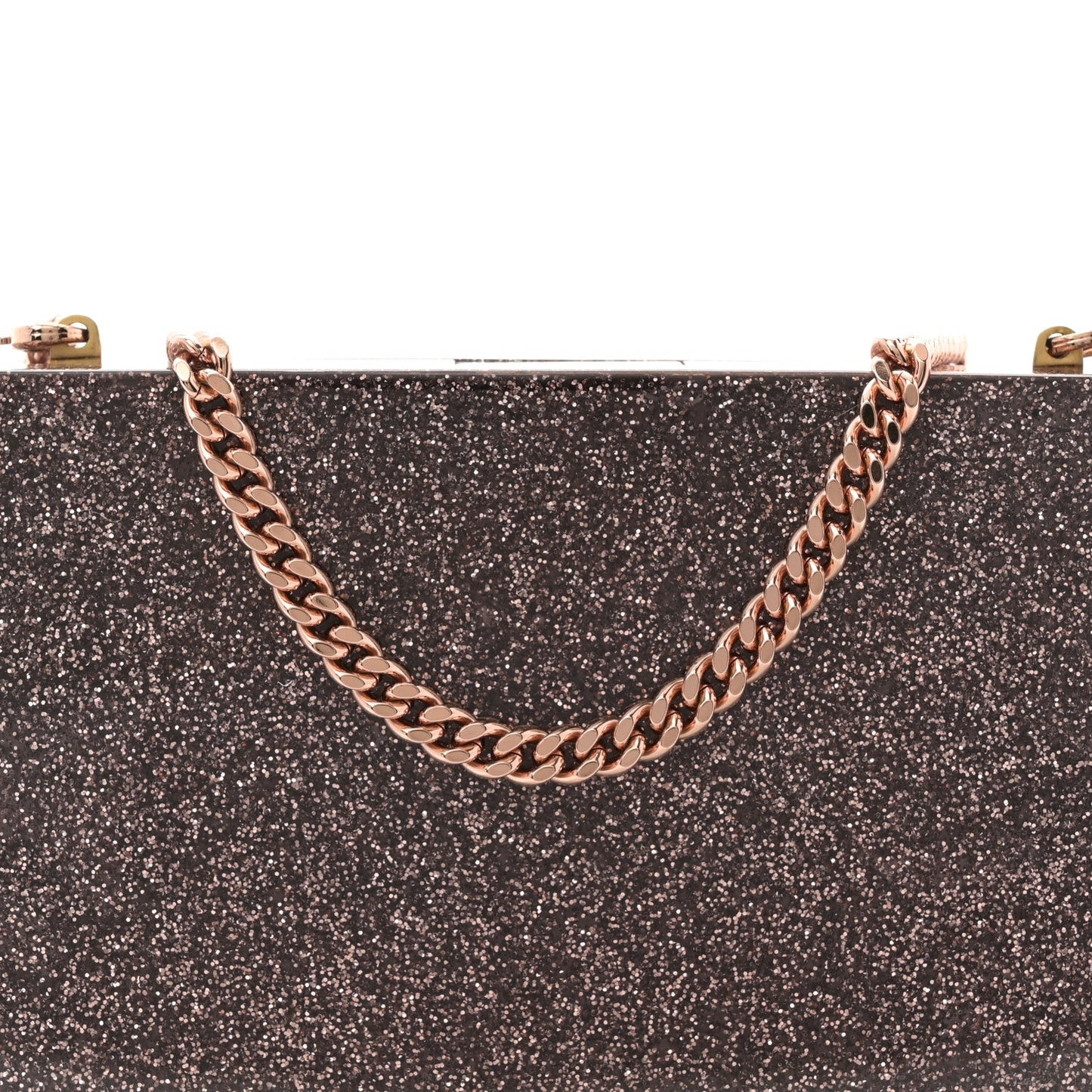 Acrylic Glitter Chain Clutch Copper