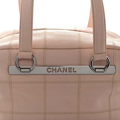 Caviar Square Stitched Bowler Pink