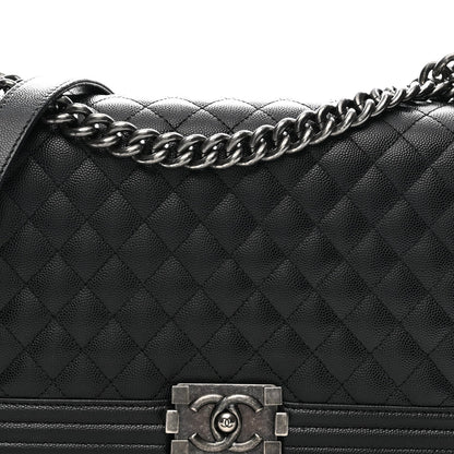 Caviar Quilted New Medium Boy Flap Black