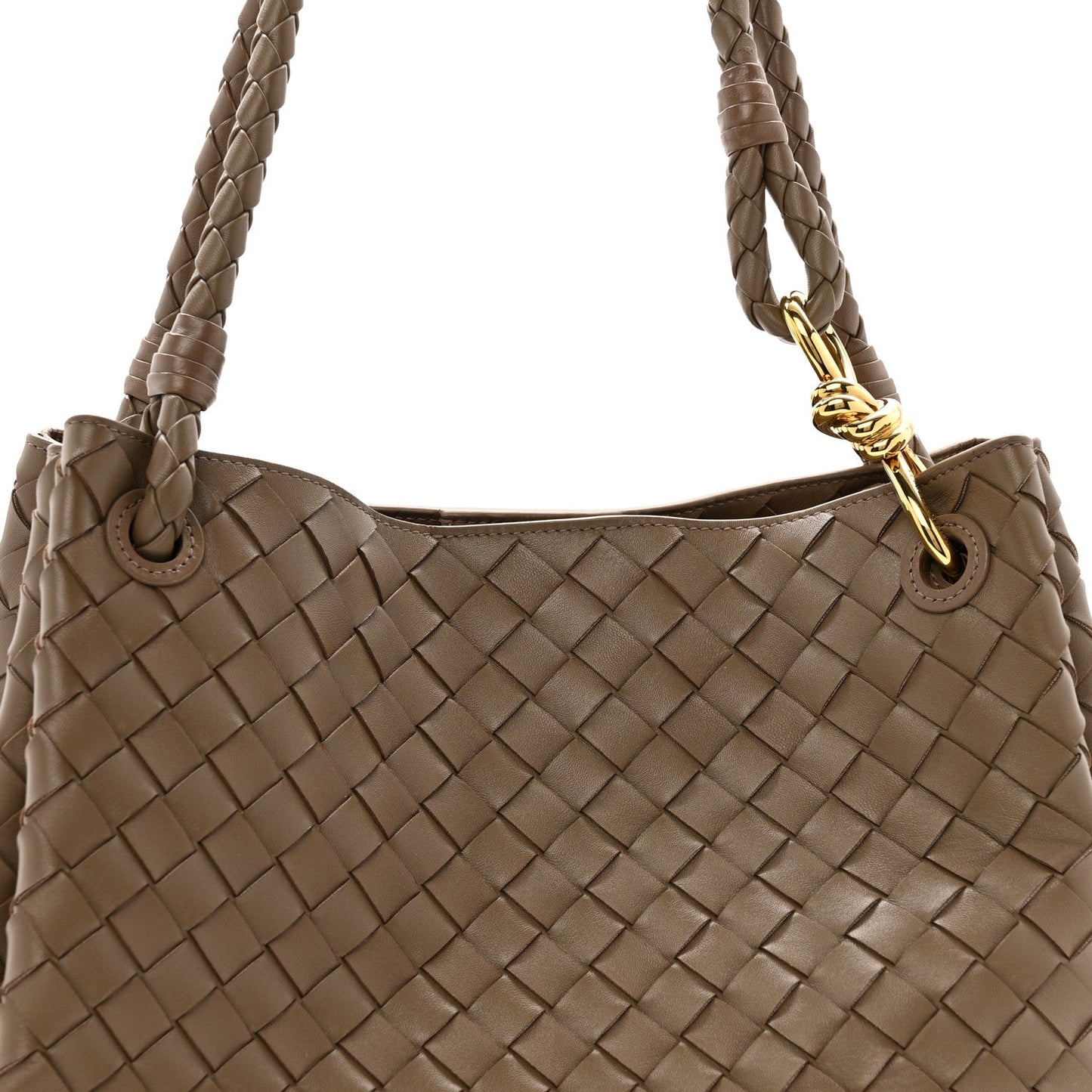 Nappa Intrecciato Large Andiamo Parachute Shoulder Bag Pinecone
