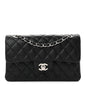Lambskin Quilted Small Double Flap Black