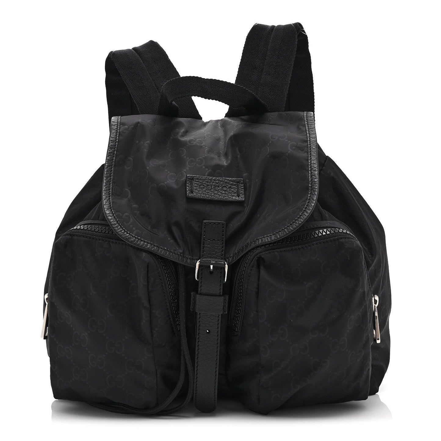 Nylon Monogram Medium Light Single Buckle Backpack Black