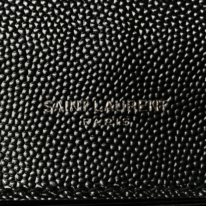 Grain De Poudre Textured Mixed Matelasse Triquilt Medium Monogram Monochrome Satchel Black