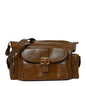 Shiny Calfskin Large Double Carry Camera Bag Dark Khaki
