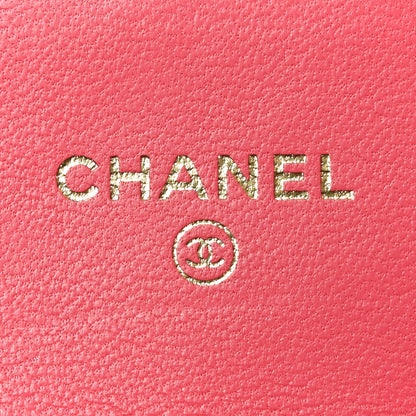 Lambskin Quilted Mini Chain Belt Bag Pink