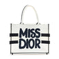 Canvas Embroidered Medium Miss Dior Graffiti Book Tote Navy White
