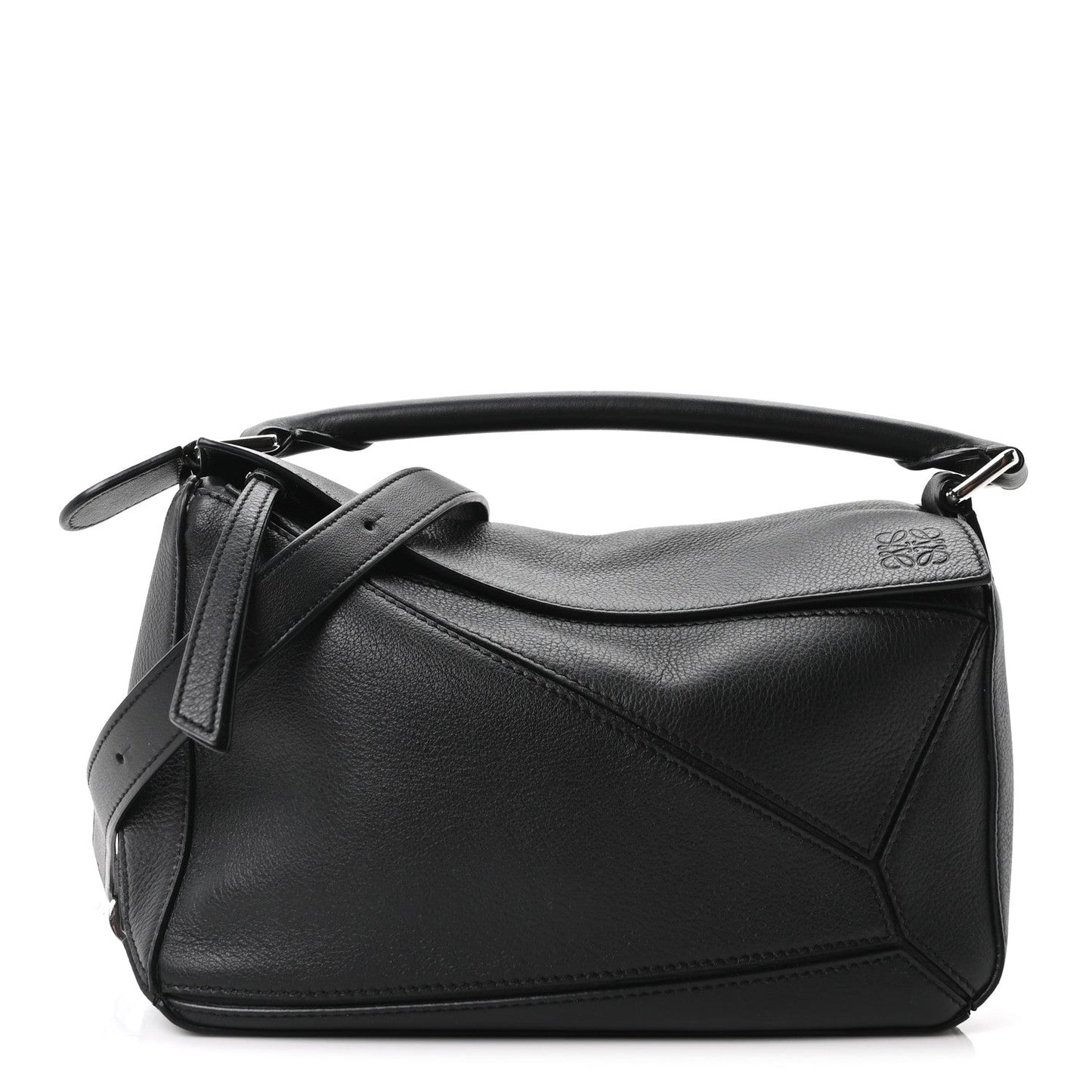 Calfskin Small Puzzle Bag Black