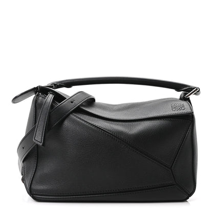 Calfskin Small Puzzle Bag Black