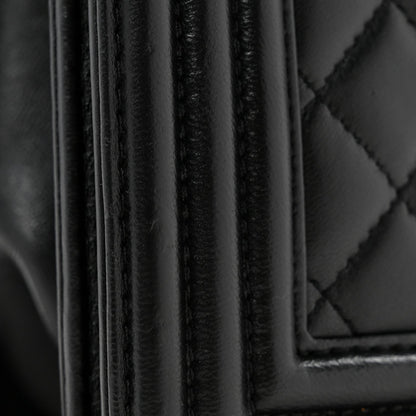 Lambskin Quilted New Medium Boy Flap Black