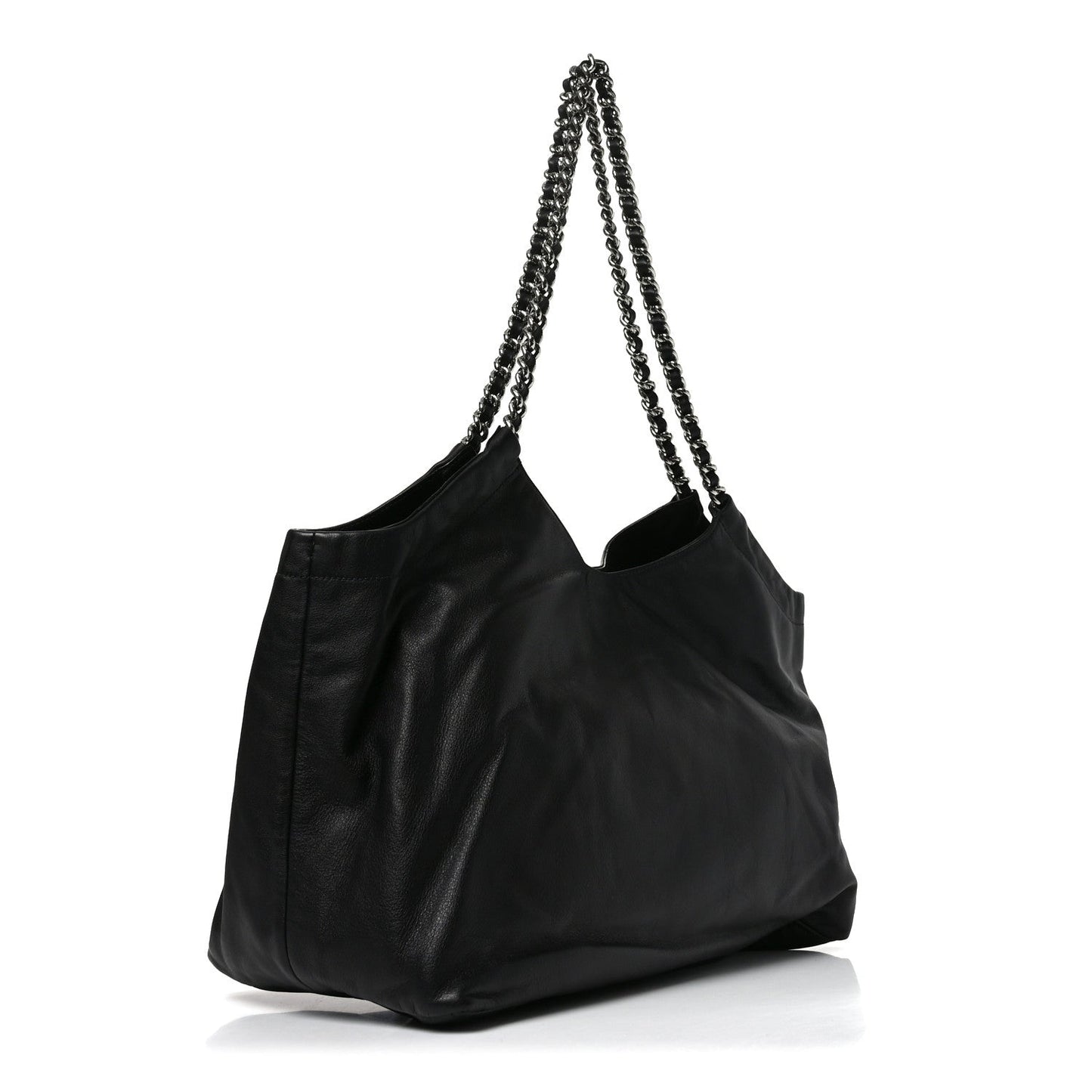 Soft Calf Chain Tote Black