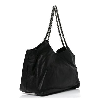 Soft Calf Chain Tote Black