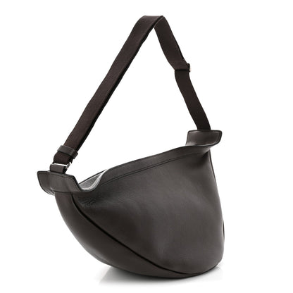 Grained Calfskin Large Slouchy Banana Bag Brunette