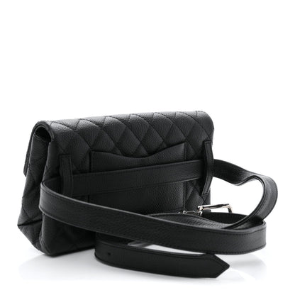 Grained Calfskin Quilted 2.55 Reissue Flap Belt Bag Clutch Black